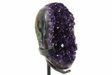 Sparkling Amethyst Geode With Metal Stand - Uruguay #342492-2